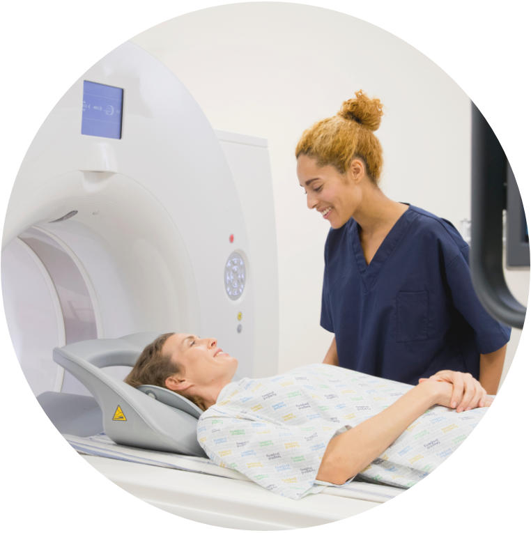 Doctor with MRI patient